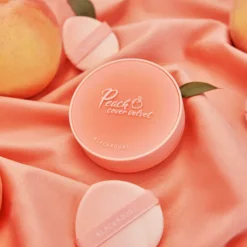 Peach Cover Velvet Cushion