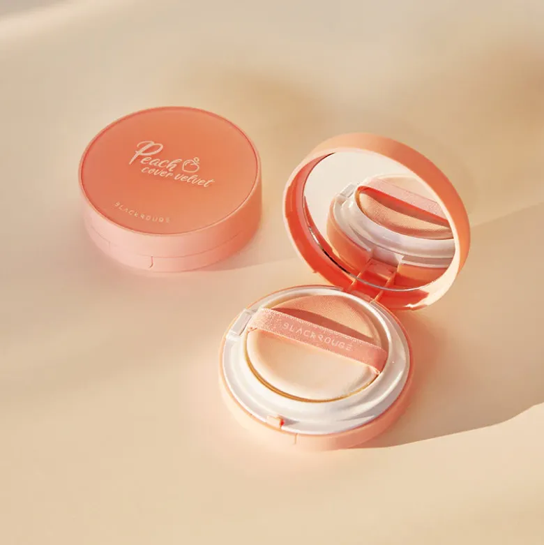 Peach Cover Velvet Cushion